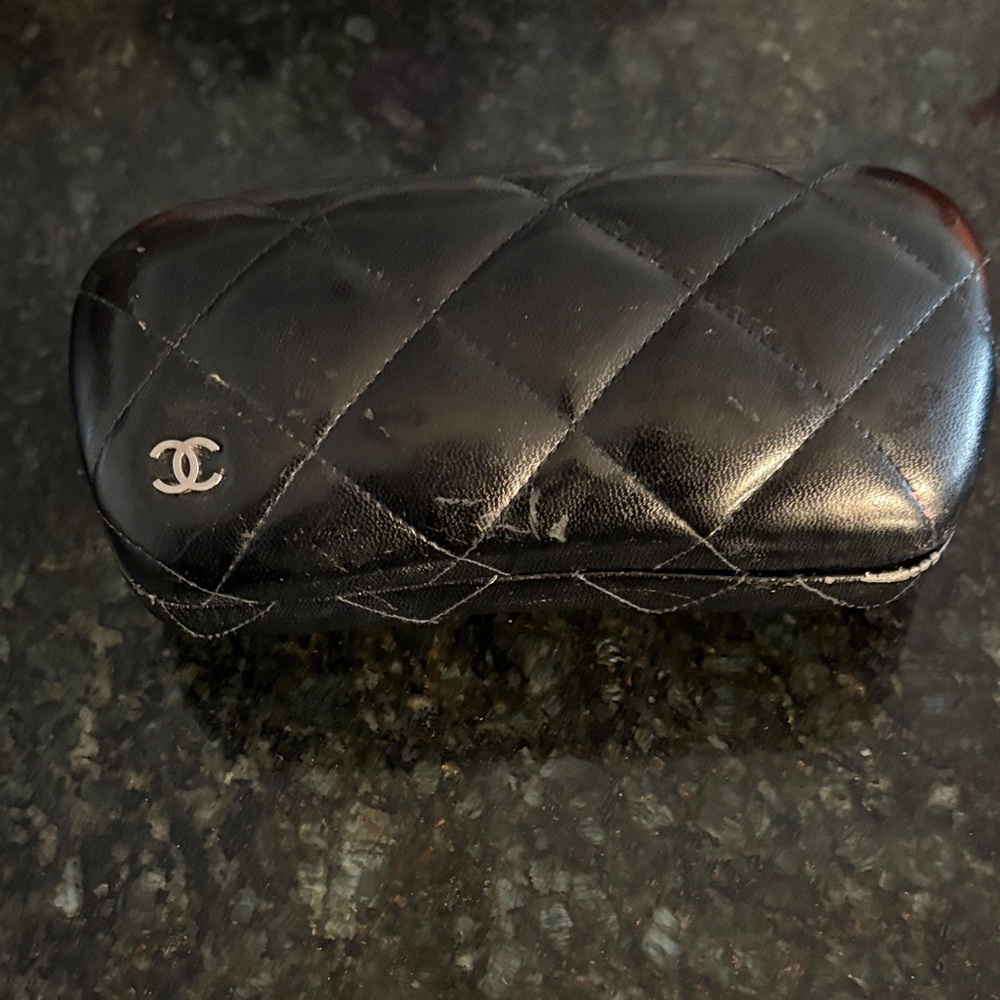 CHANEL Black Quilted Sunglasses Case
